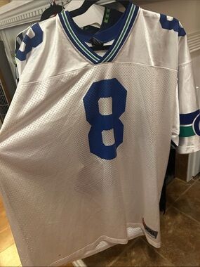 Nike Team White Mesh Seahawks #8 Hasselbeck Jersey